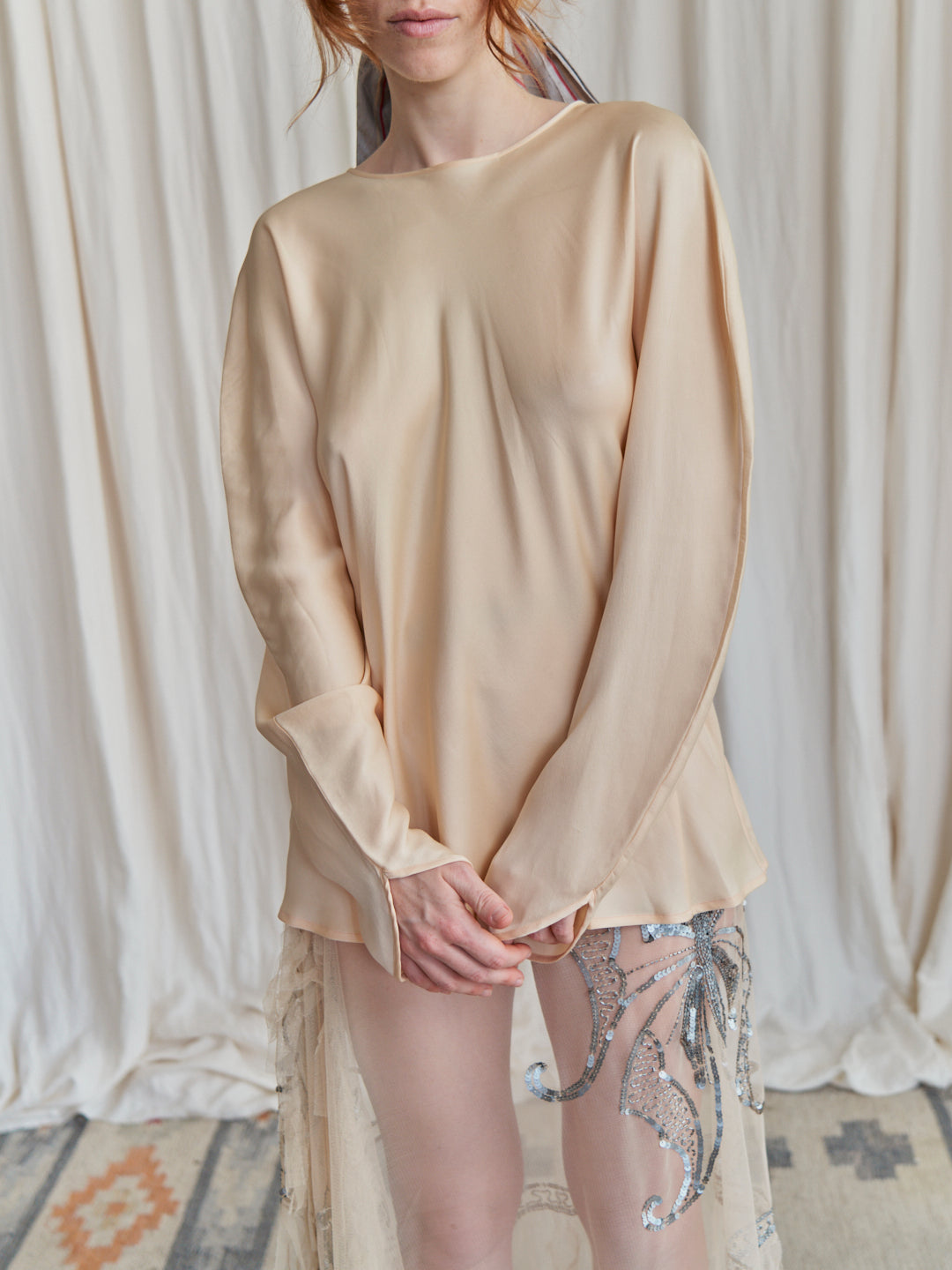 Blusa  Krizia anni 80 originale in seta con bottoni sul retro