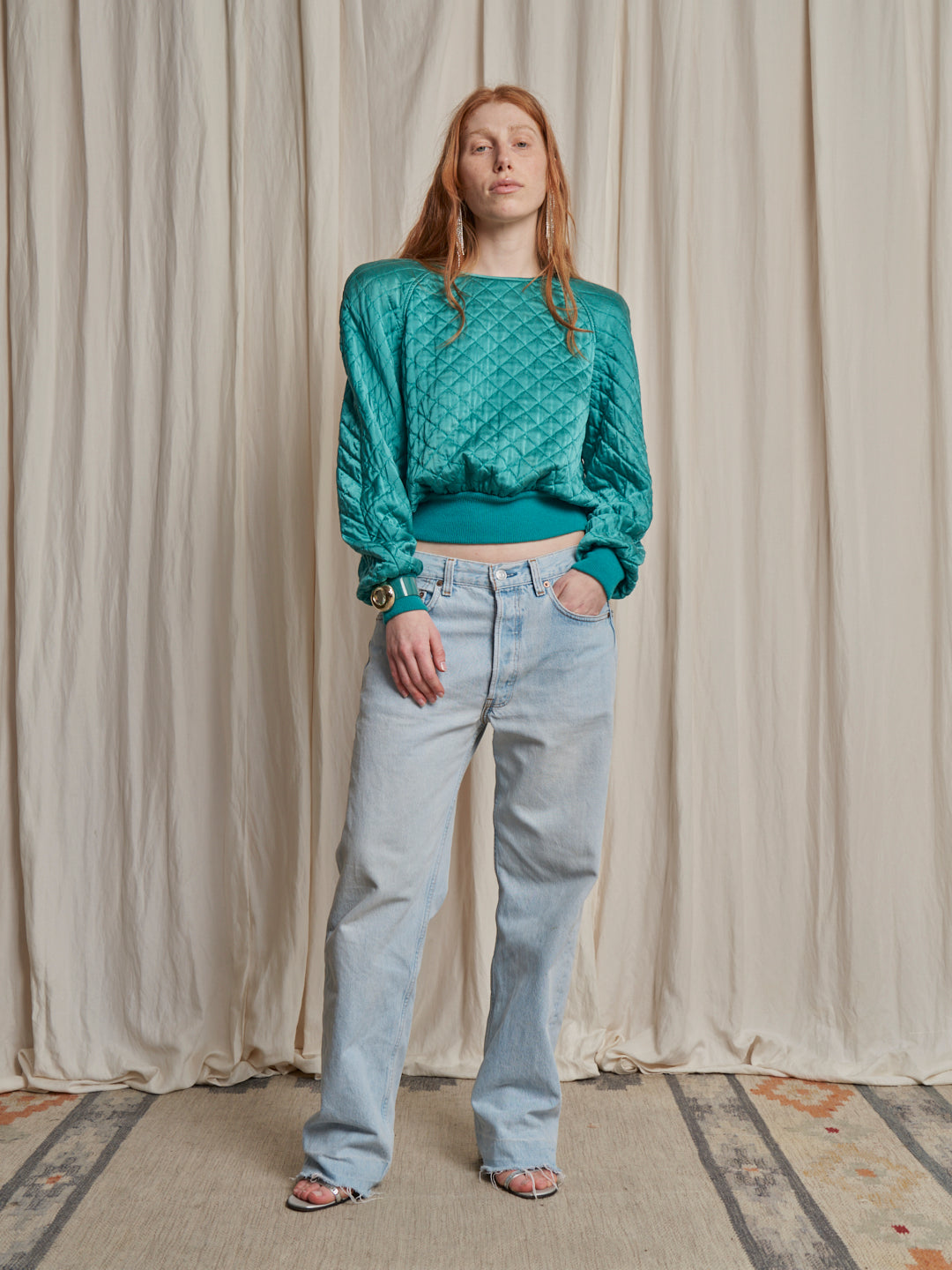 Blusa in seta matelassé Valentino anni 80