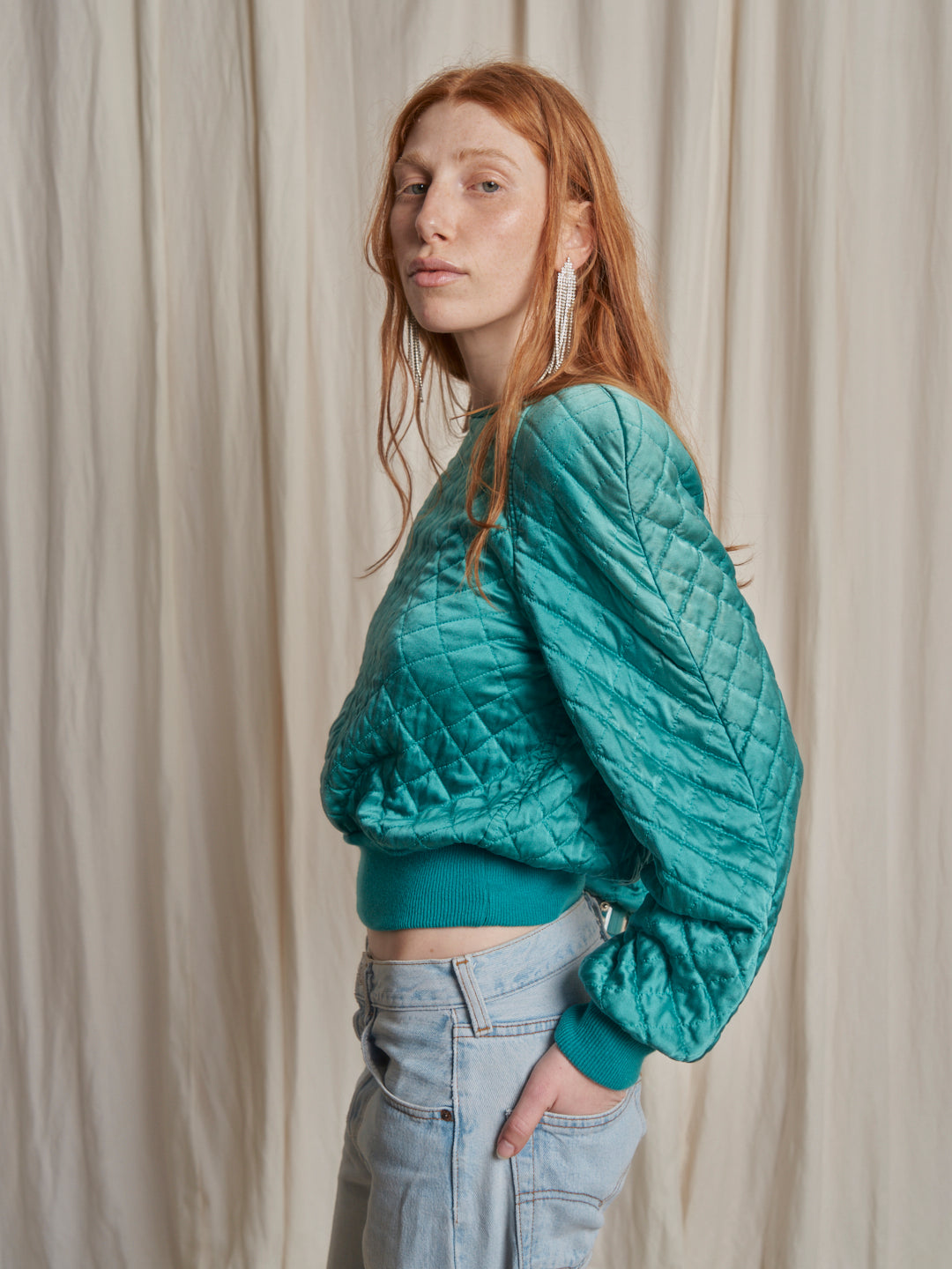 Blusa in seta matelassé Valentino anni 80