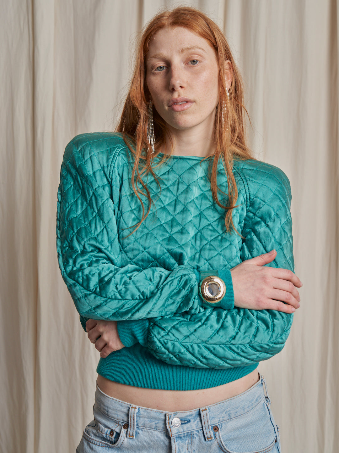Blusa in seta matelassé Valentino anni 80