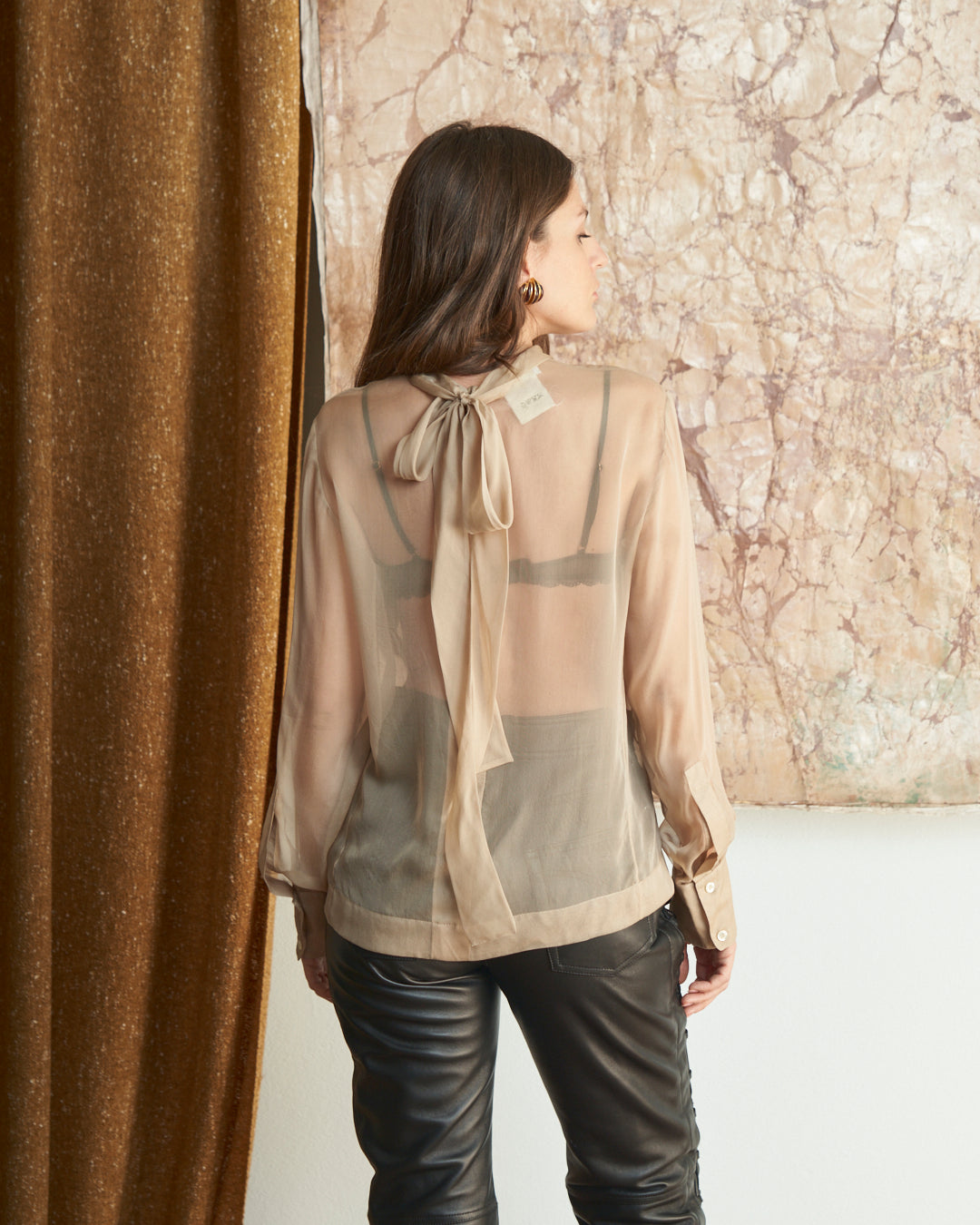 Blusa in voile di seta Yves Saint Laurent