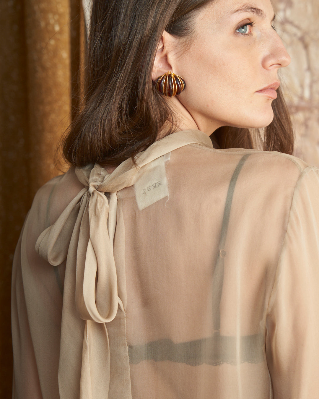 Blusa in voile di seta Yves Saint Laurent