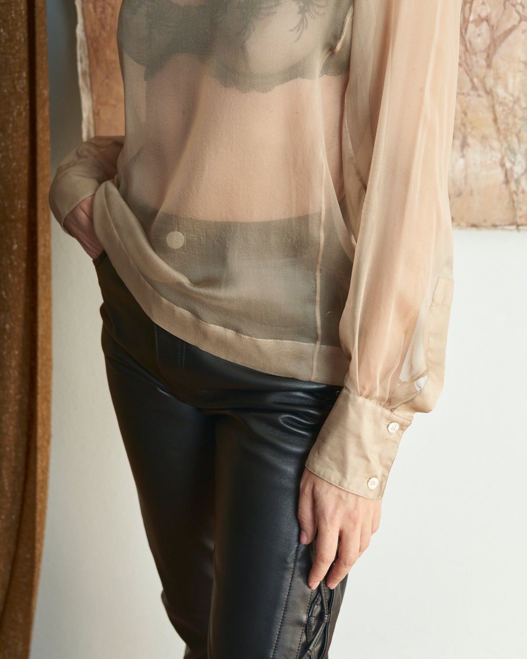 Blusa in voile di seta Yves Saint Laurent