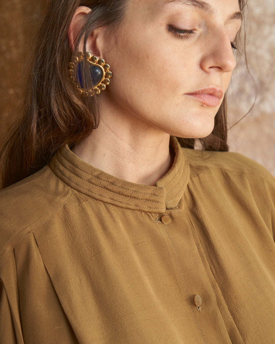 Blusa sartoriale anni 80 in seta ampia a kimono