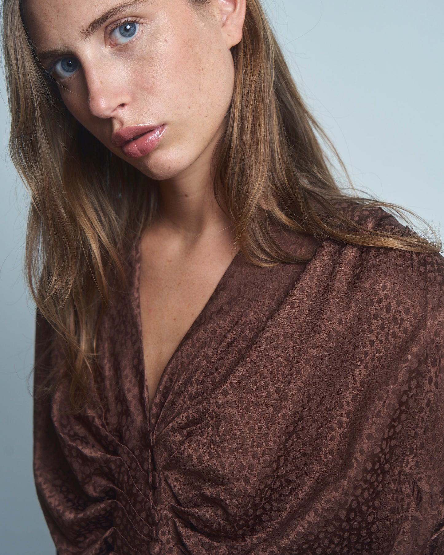 Blusa in seta Jacquard anni 80