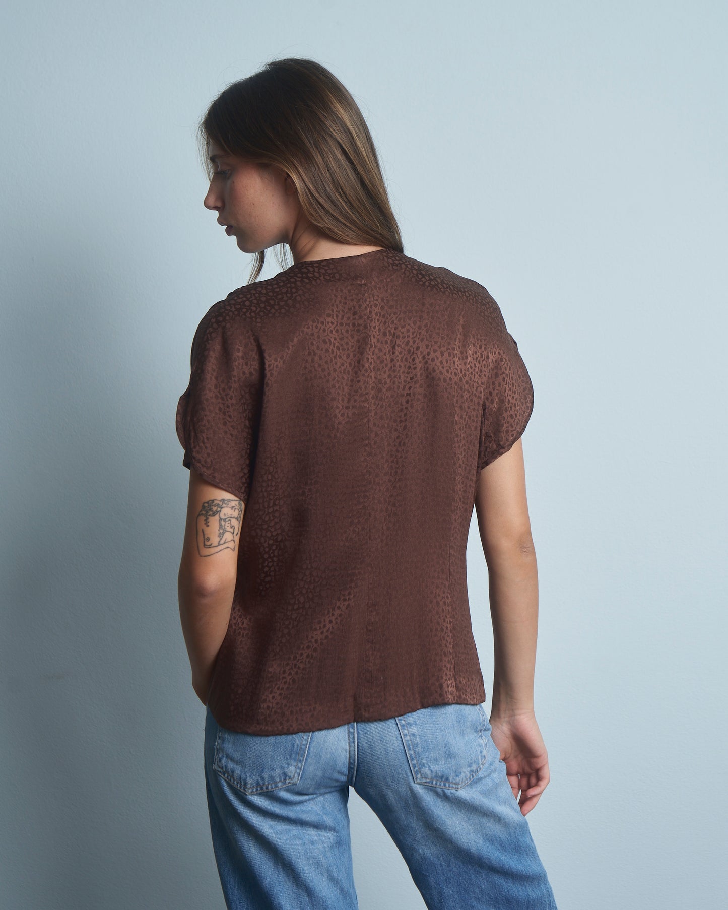 Blusa in seta Jacquard anni 80