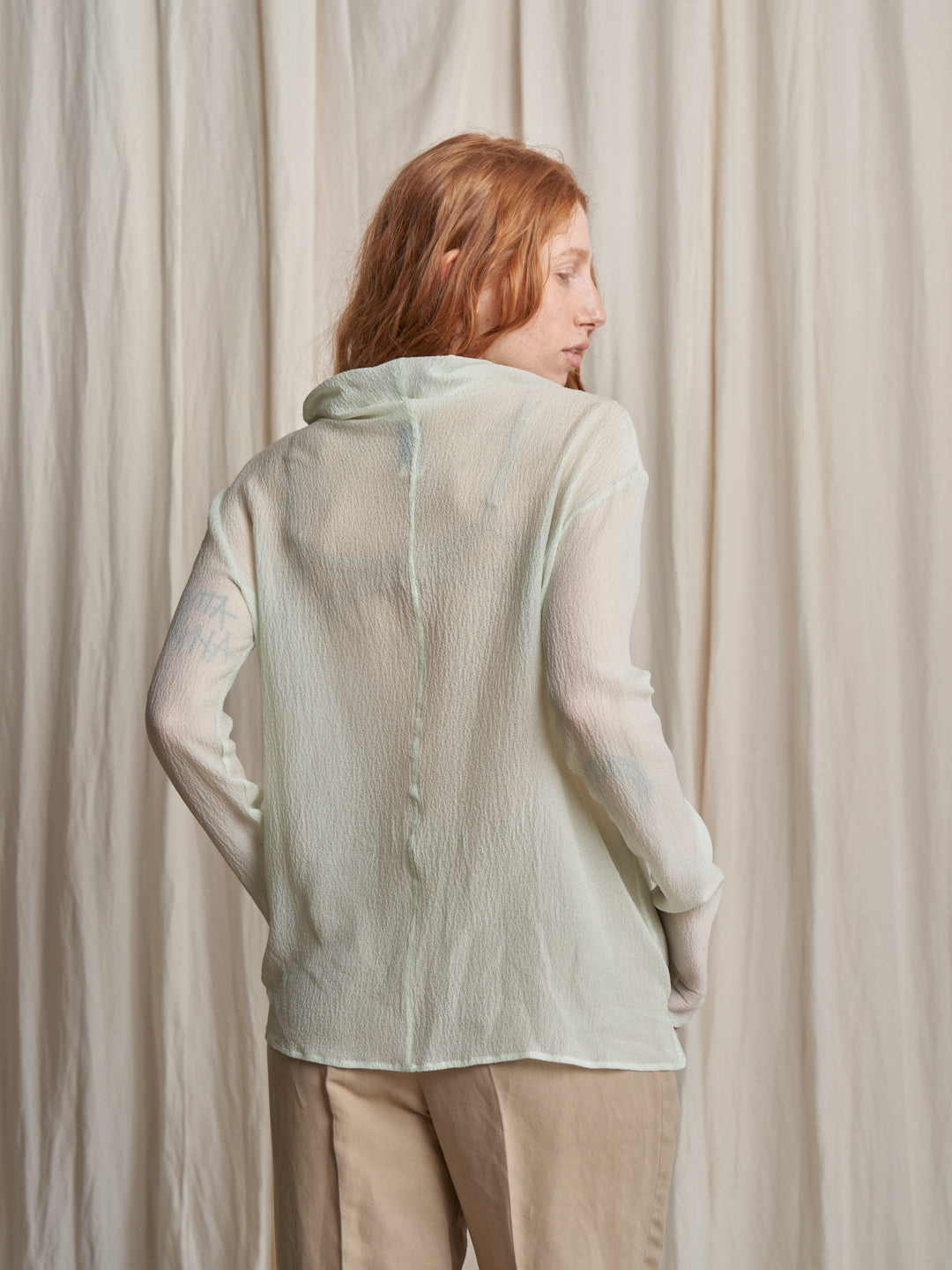 Blusa in pura seta Made in Italy crêpe