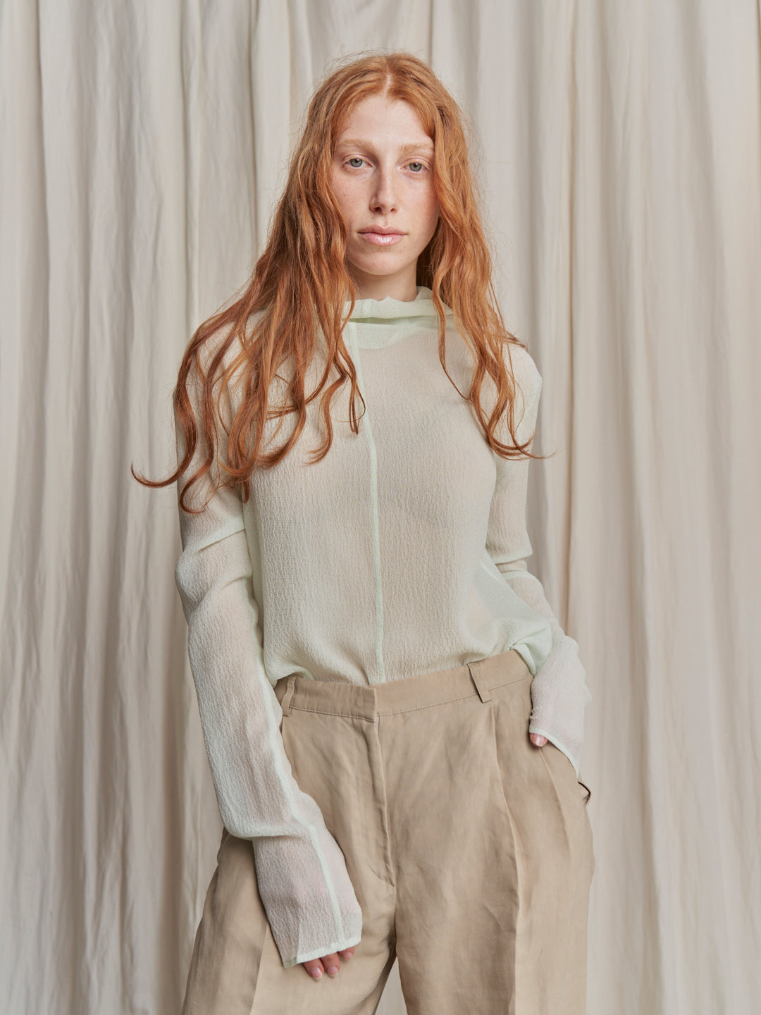 Blusa in pura seta Made in Italy crêpe