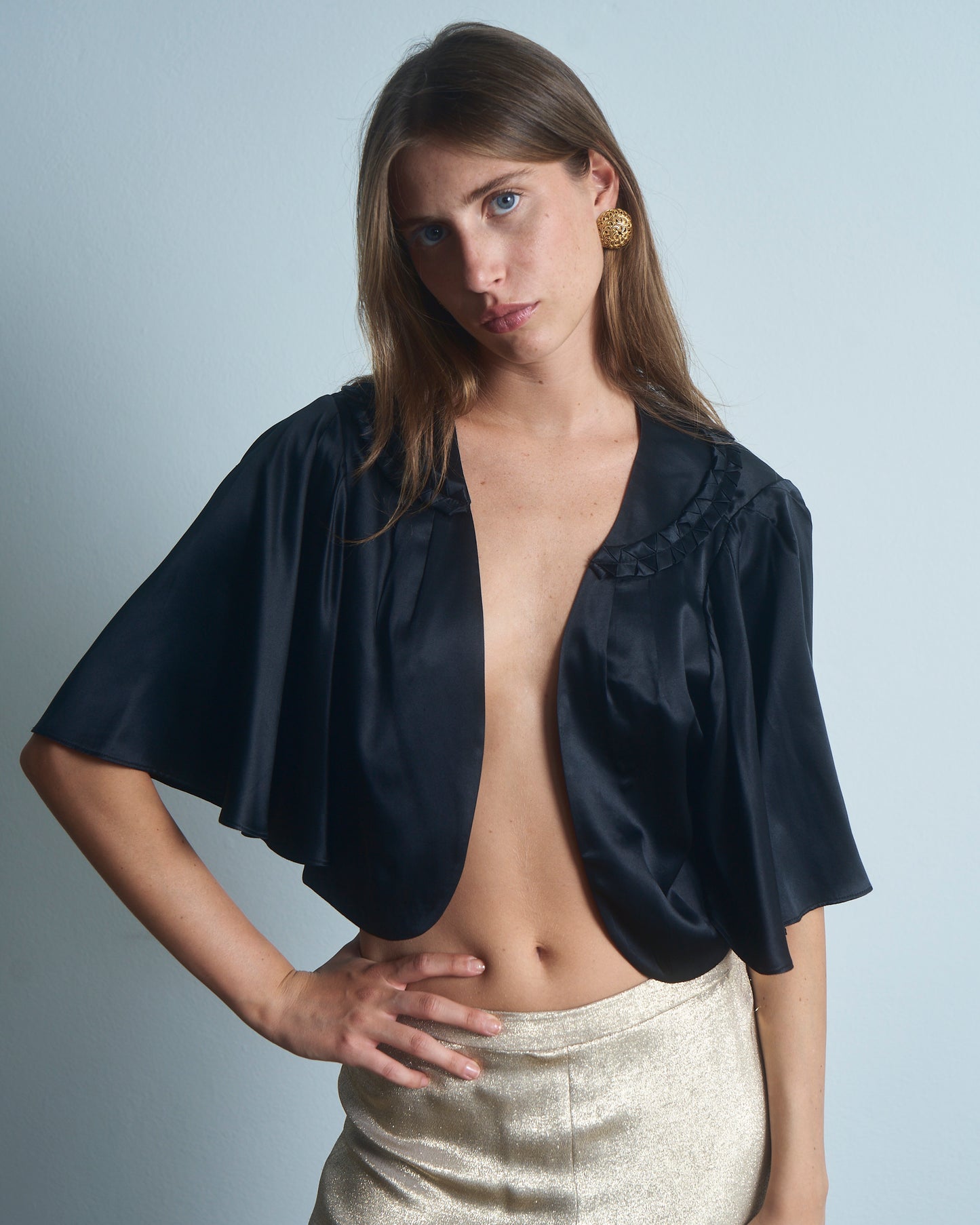 Bolero in seta nero