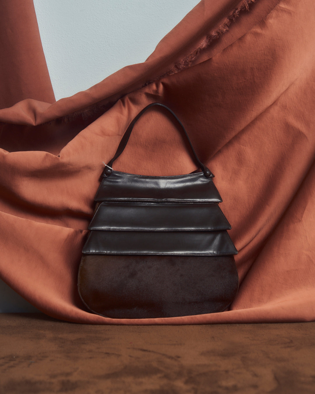 Borsa in cavallino e pelle anni 60 made in Italy originale.