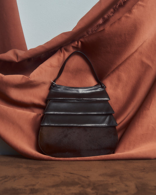 Borsa in cavallino e pelle anni 60 made in Italy originale.