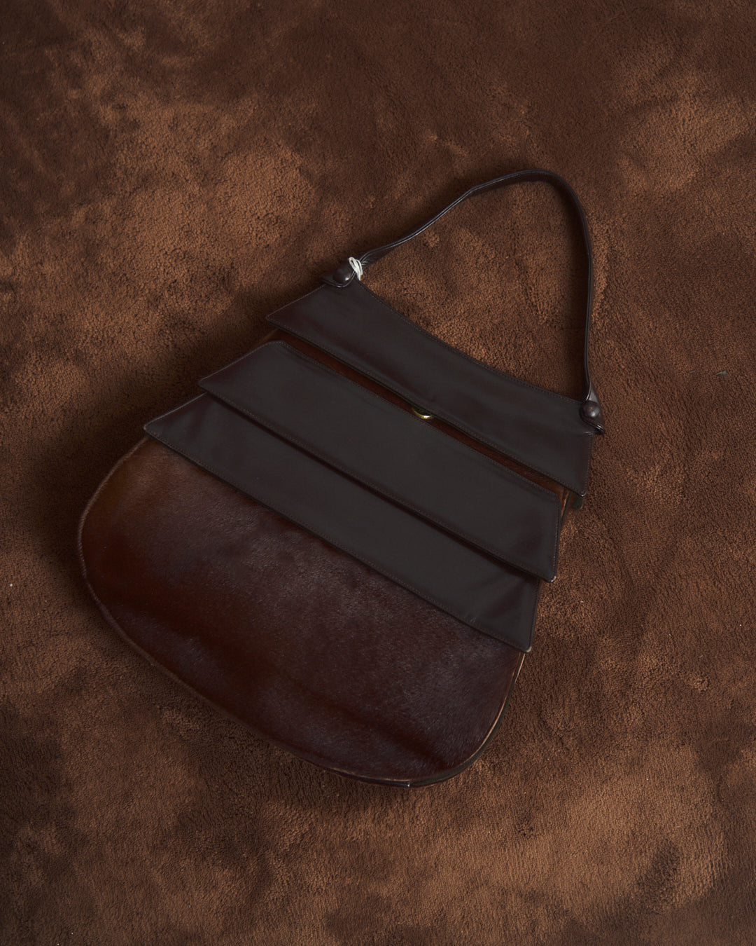 Borsa in cavallino e pelle anni 60 made in Italy originale.