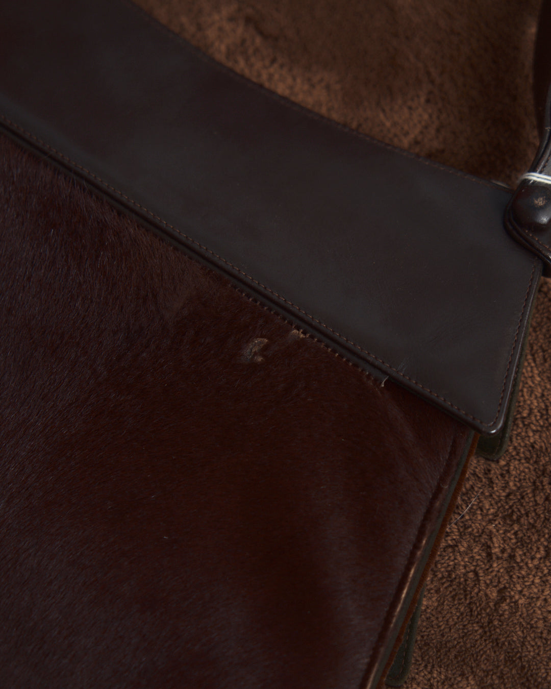 Borsa in cavallino e pelle anni 60 made in Italy originale.