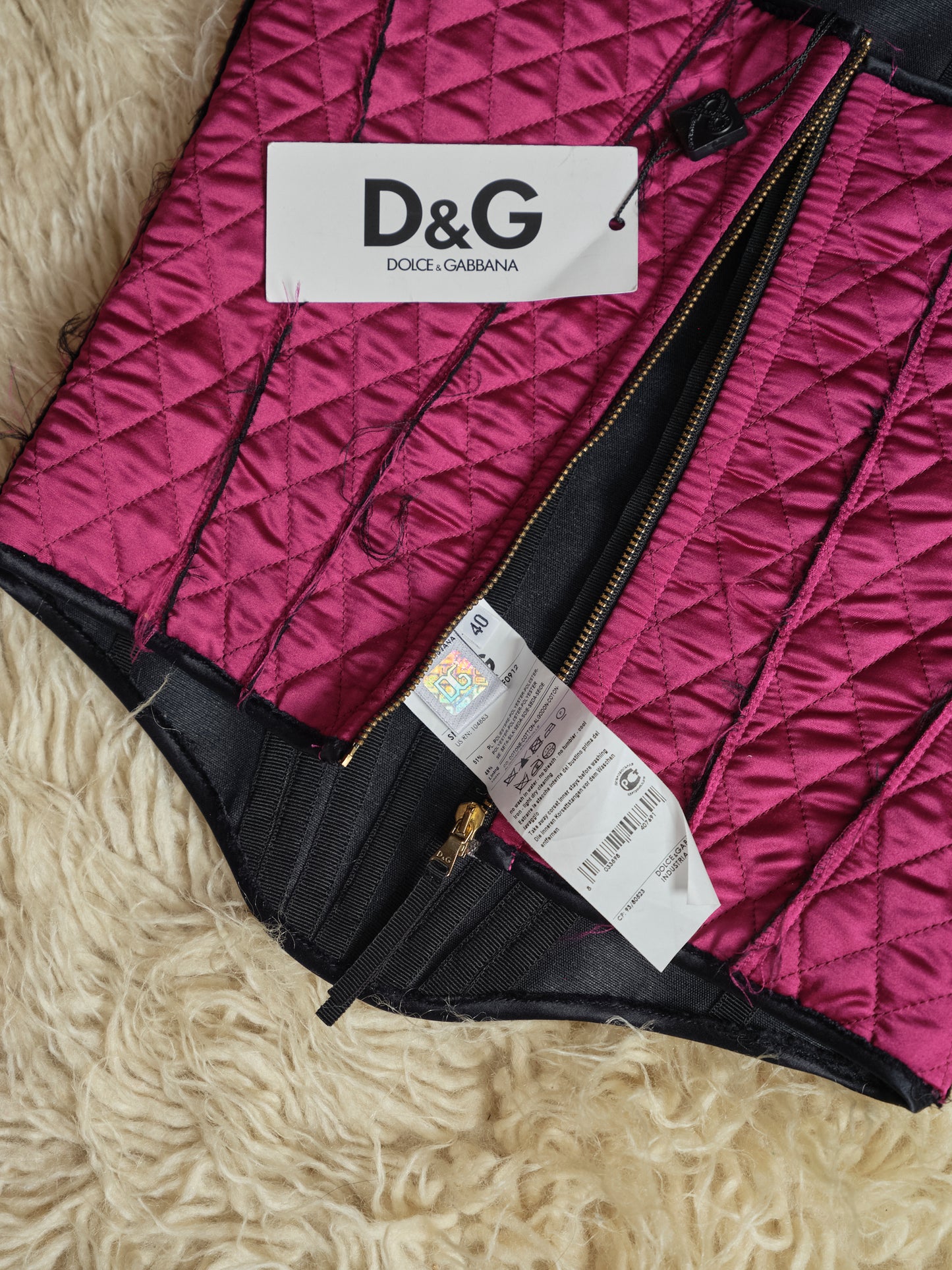 Bustier firmato D&G archivio stecche matelassé