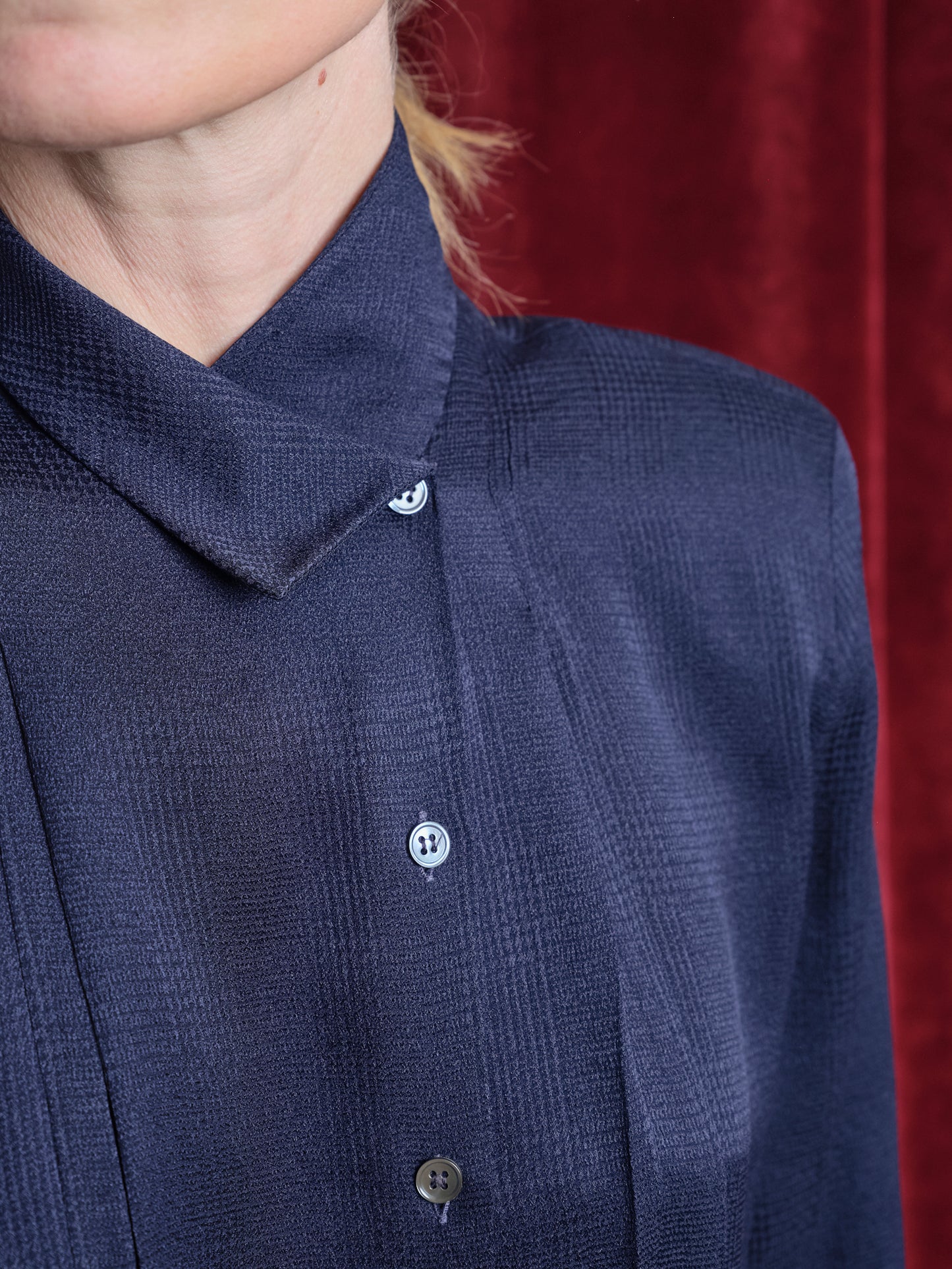 Camicia firmata Christian Dior Coordonné in seta jaquard micro principe di galles