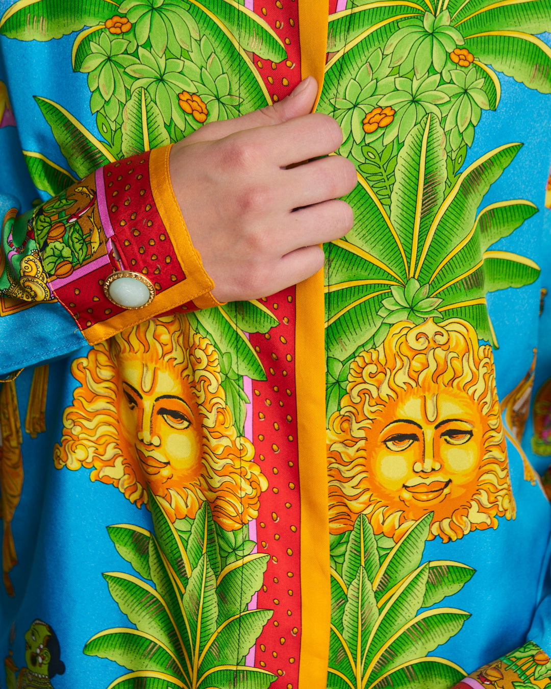 Camicia Gianni Versace ss1994 in seta twill fantasia