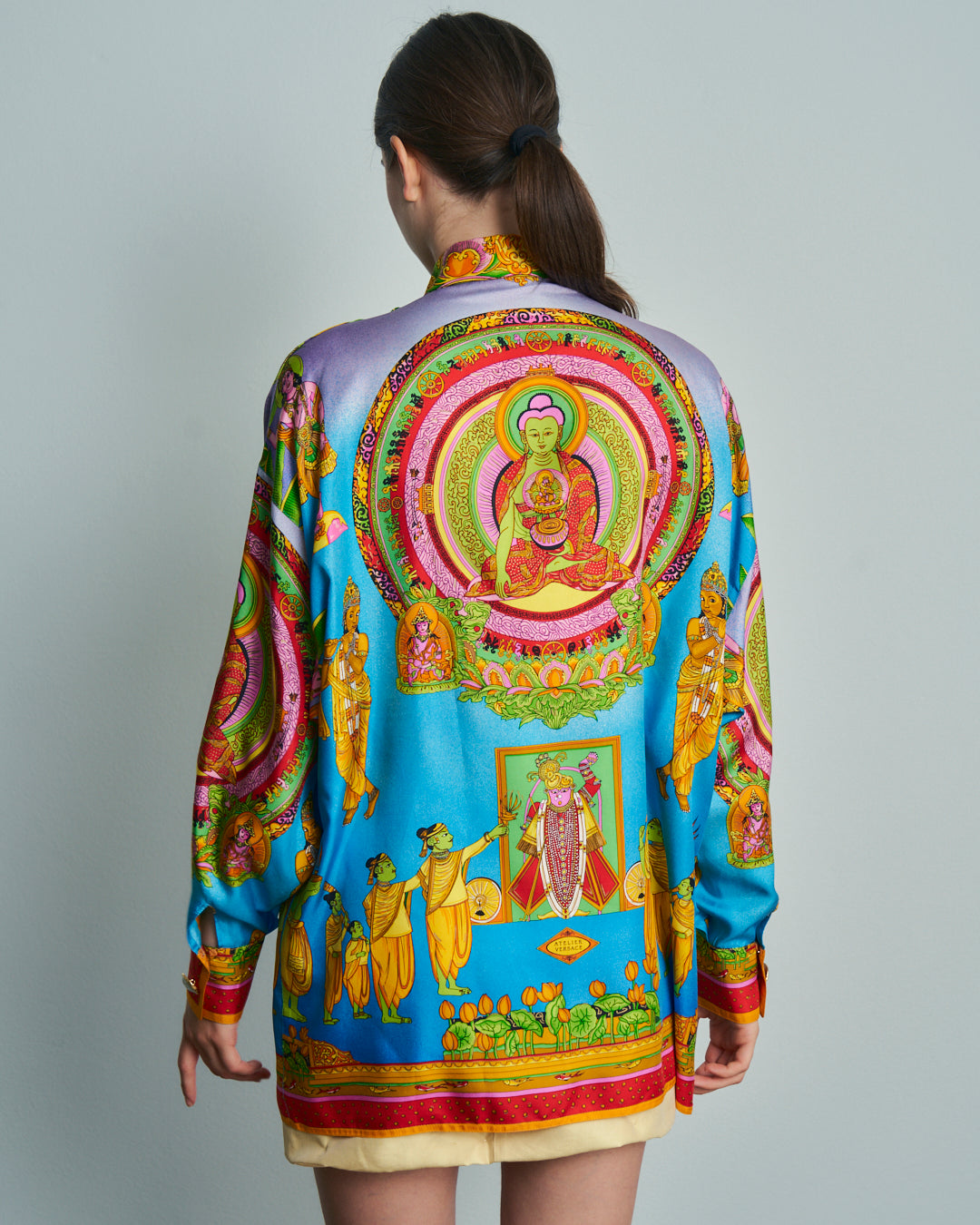 Camicia Gianni Versace ss1994 in seta twill fantasia