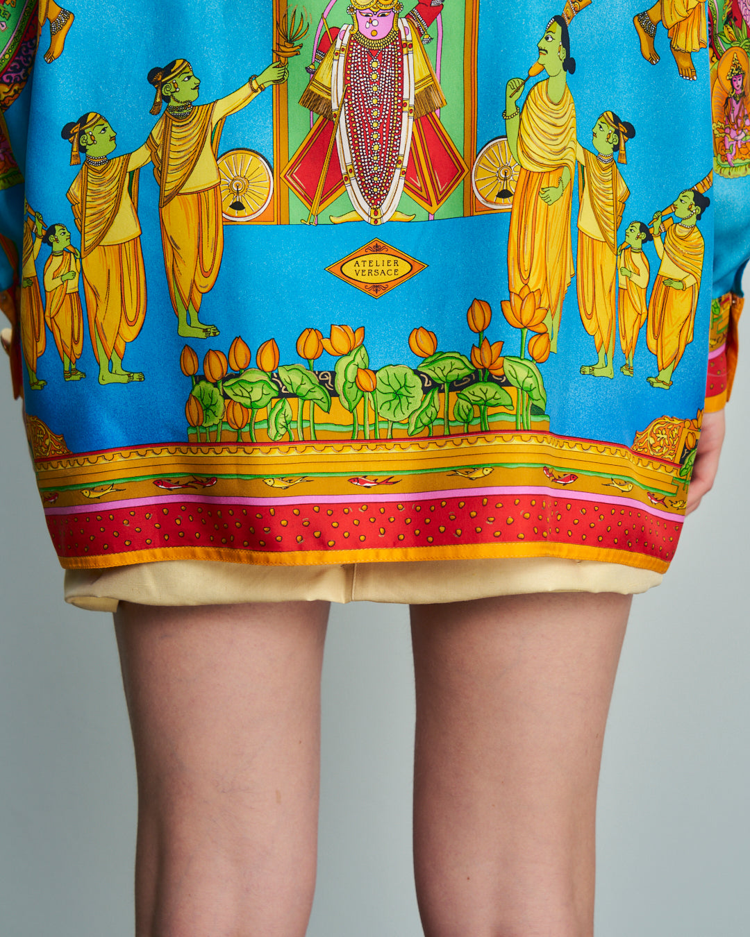 Camicia Gianni Versace ss1994 in seta twill fantasia