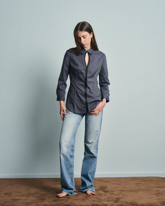 Camicia Prada grigia popeline elasticizzato