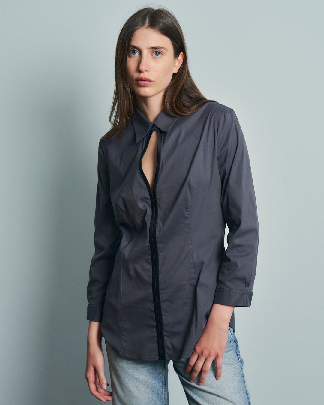 Camicia Prada grigia popeline elasticizzato