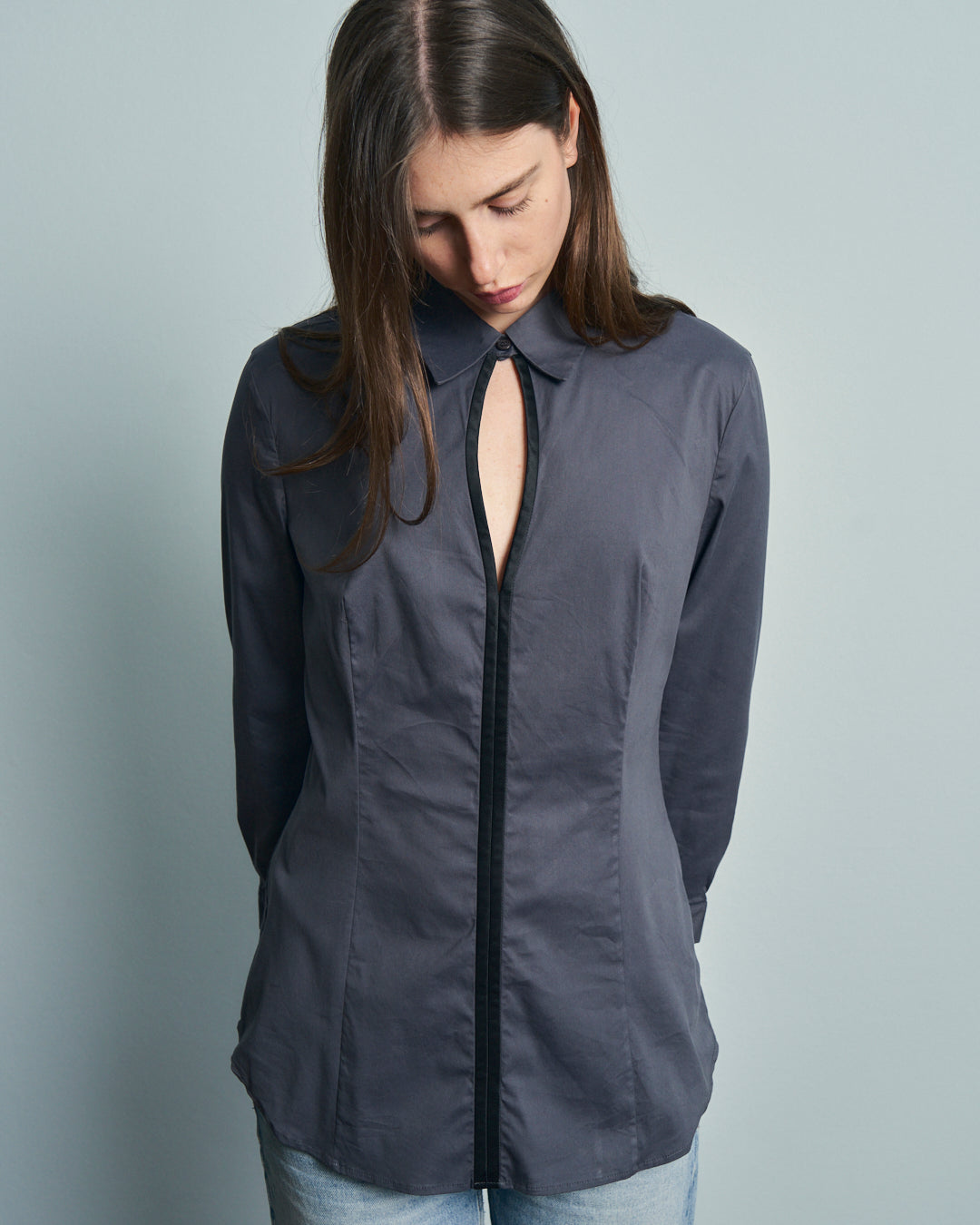 Camicia Prada grigia popeline elasticizzato