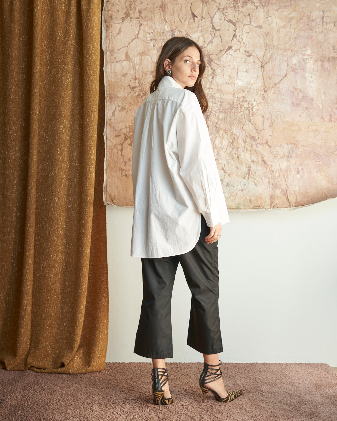 Camicia Chantal Thomass in popeline di cotone con collo petali