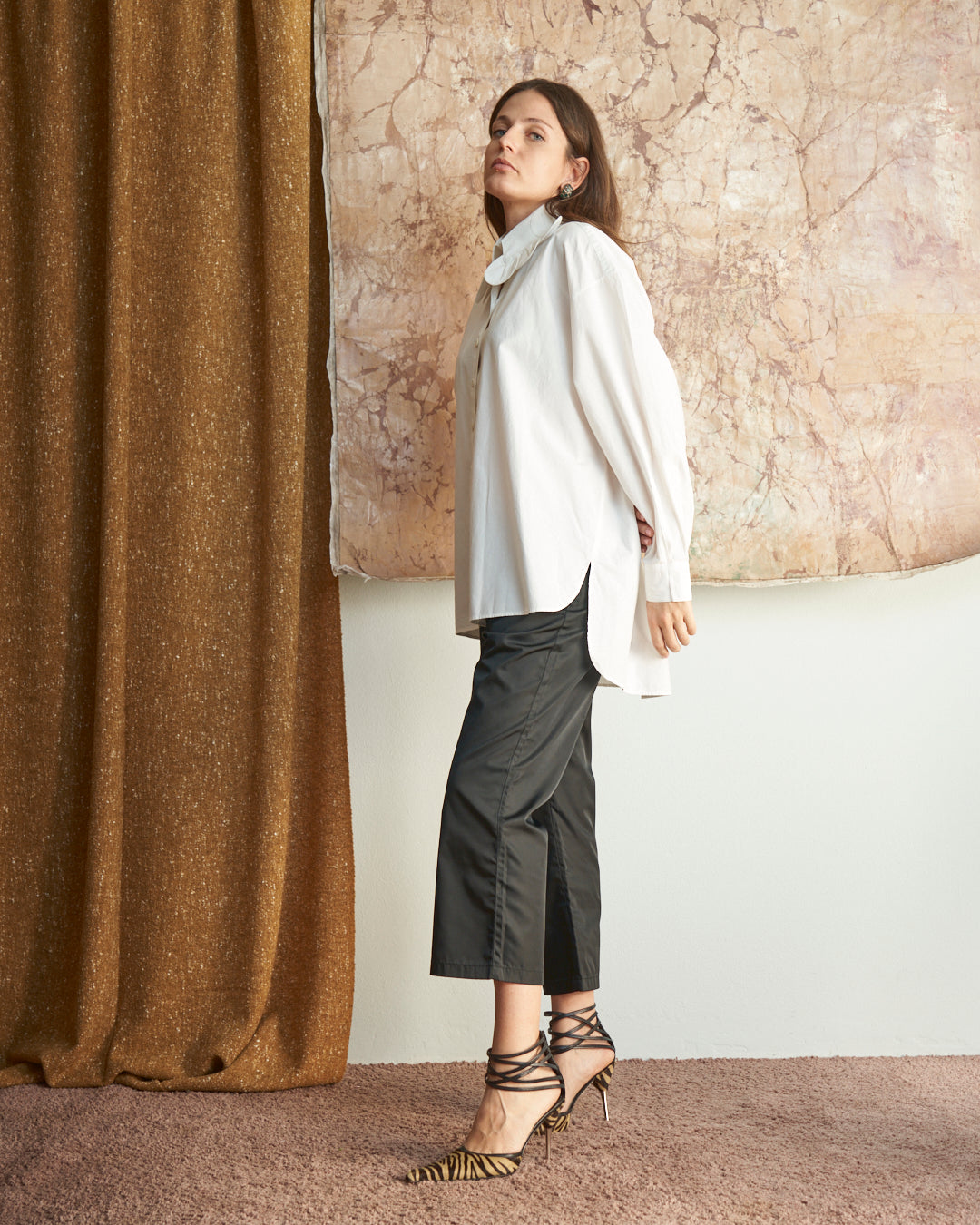 Camicia Chantal Thomass in popeline di cotone con collo petali