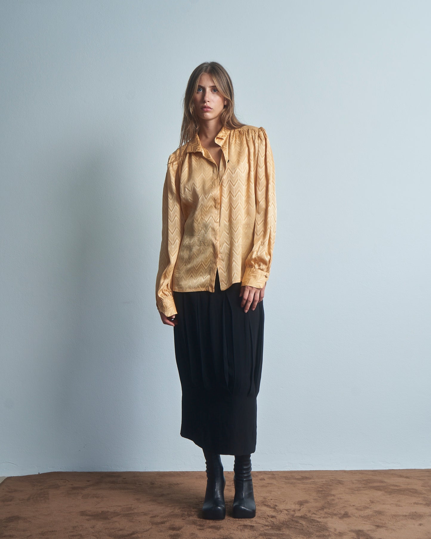 Camicia in seta Jacquard anni 80