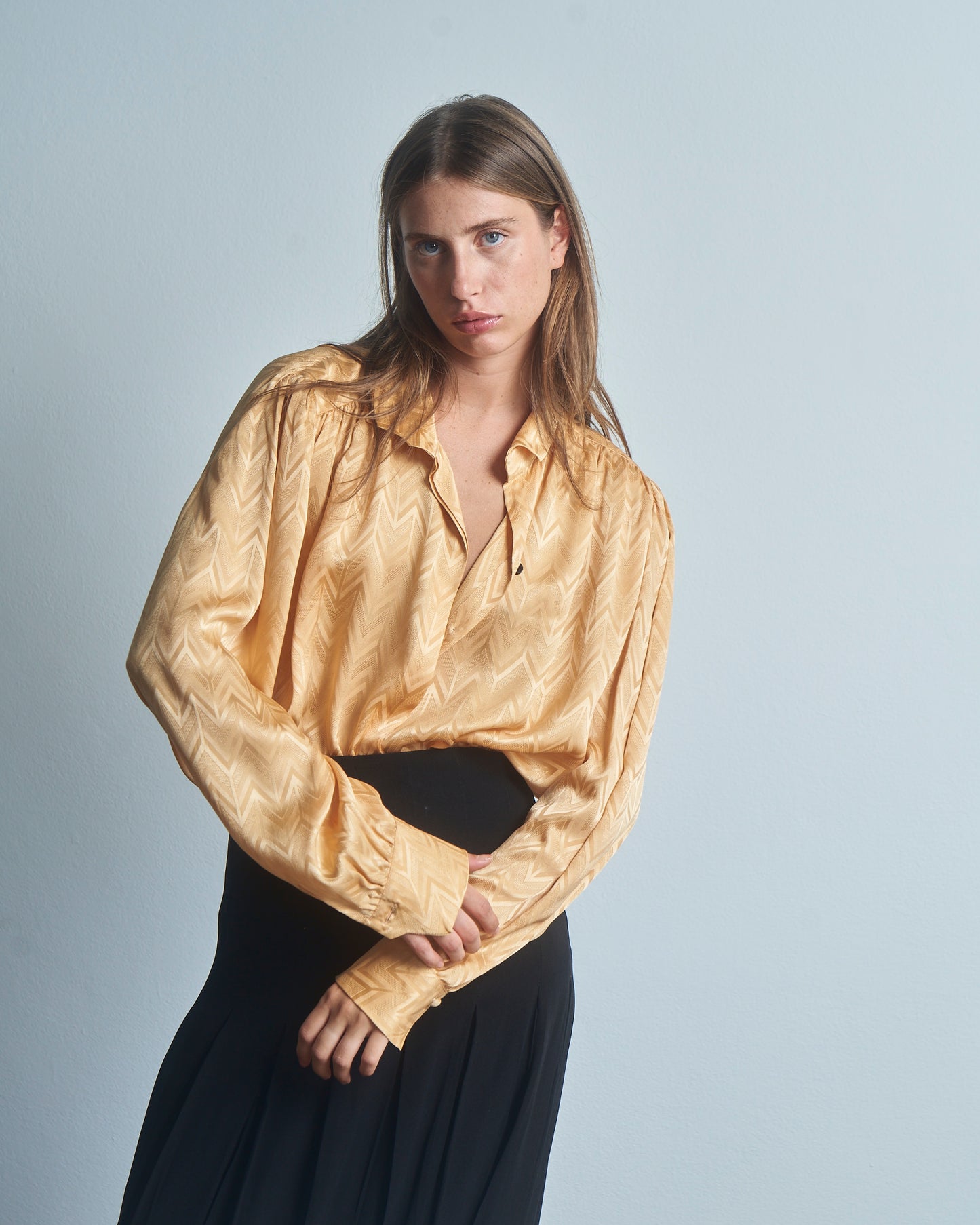 Camicia in seta Jacquard anni 80
