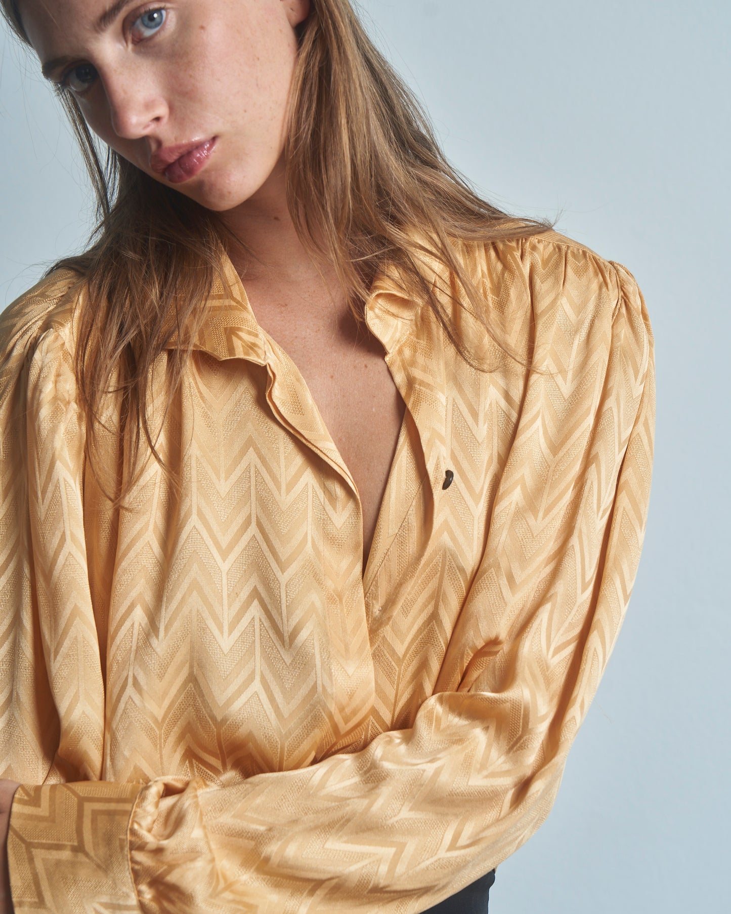 Camicia in seta Jacquard anni 80