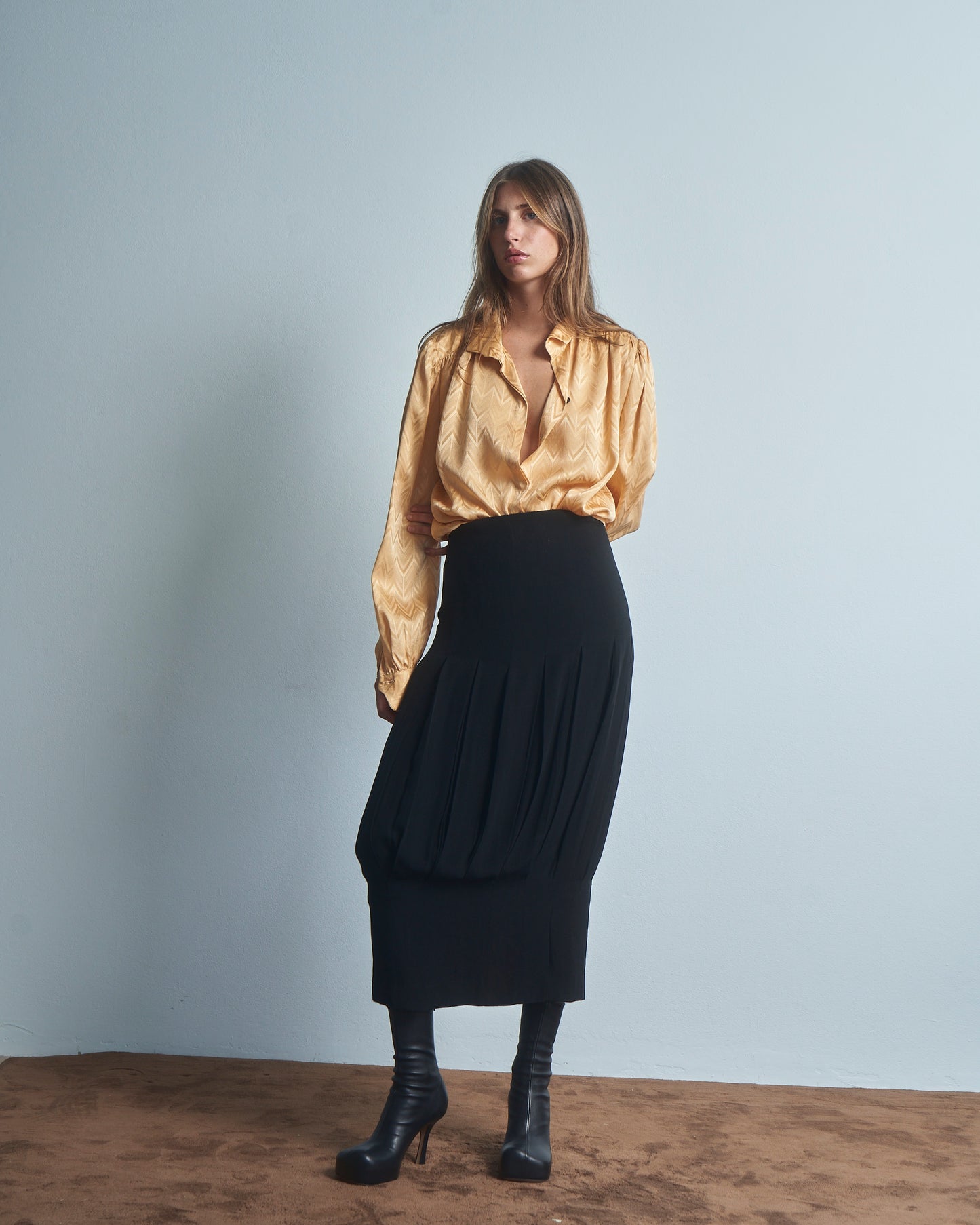 Camicia in seta Jacquard anni 80