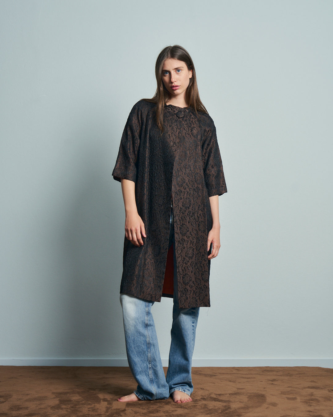Cappotto leggero anni 60 broccato