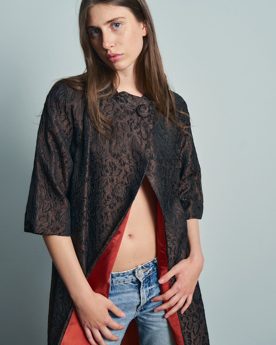Cappotto leggero anni 60 broccato