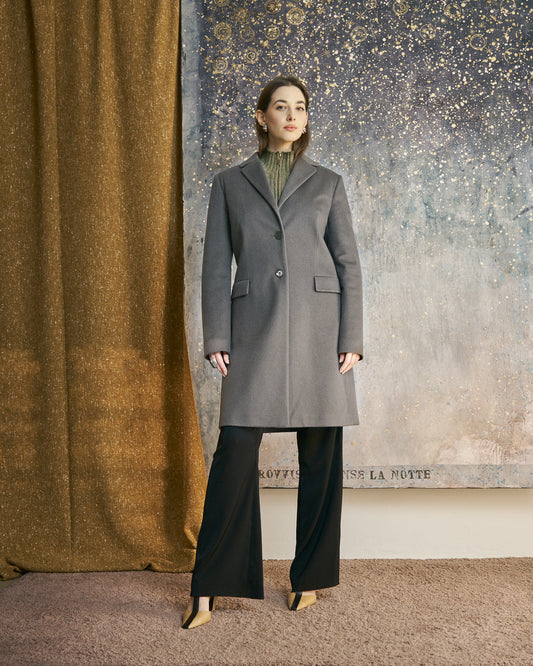 Cappotto in cashmere Burberry color salvia midi