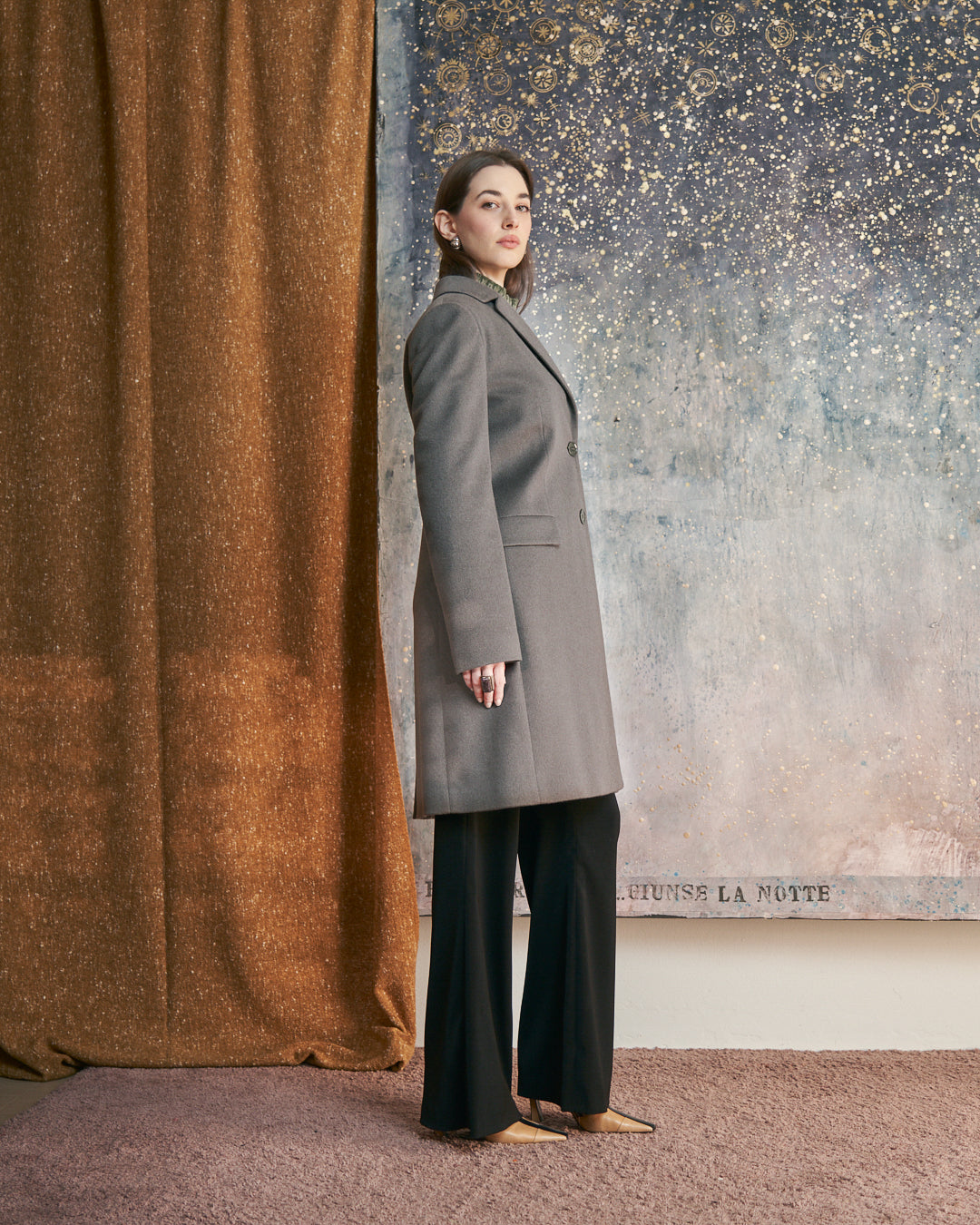 Cappotto in cashmere Burberry color salvia midi