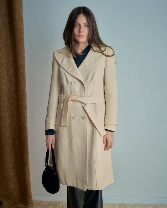 Cappotto in lana panna Rosier Milano