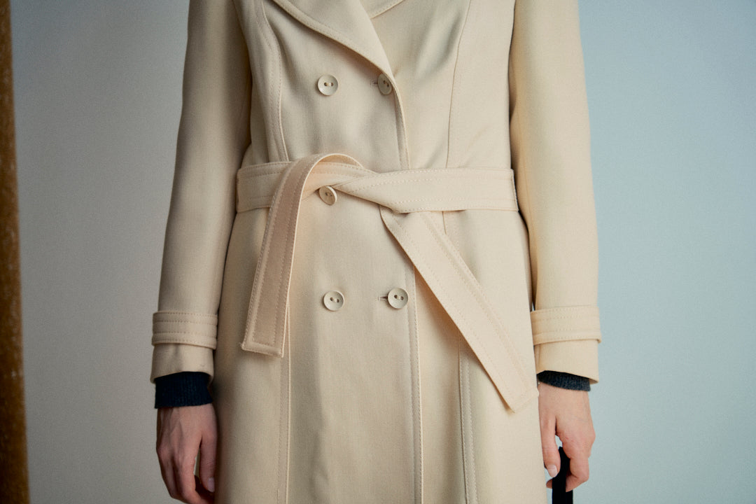 Cappotto in lana panna Rosier Milano