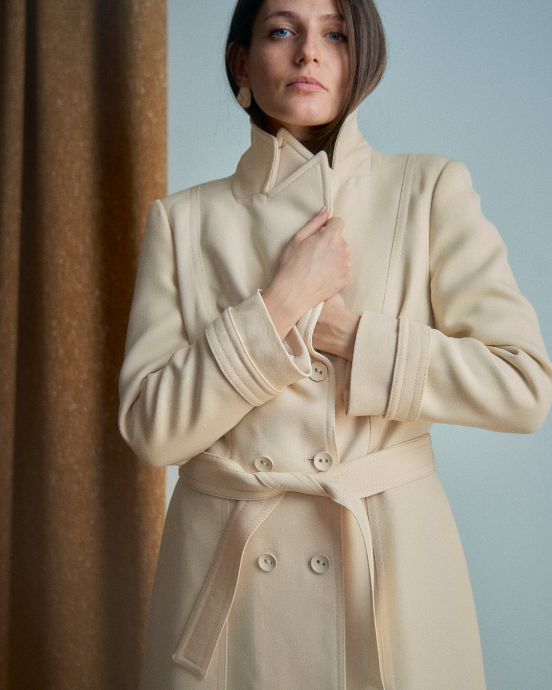 Cappotto in lana panna Rosier Milano