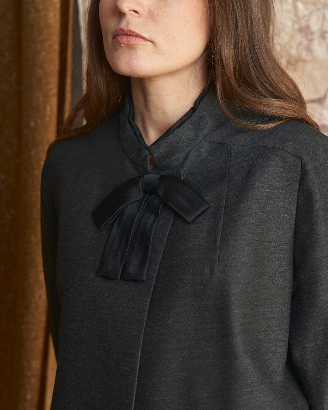 Cappotto fine anni 60 in lana gruppo Rosier Storm con fiocco