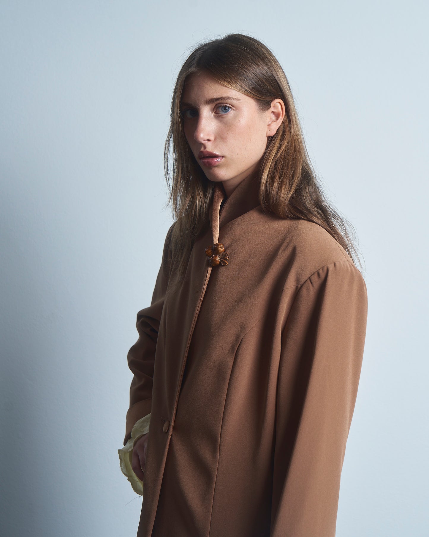 Cappotto leggero con collo a scialle, lungo