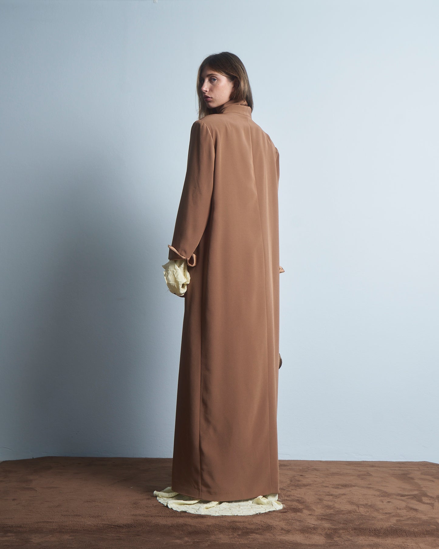 Cappotto leggero con collo a scialle, lungo