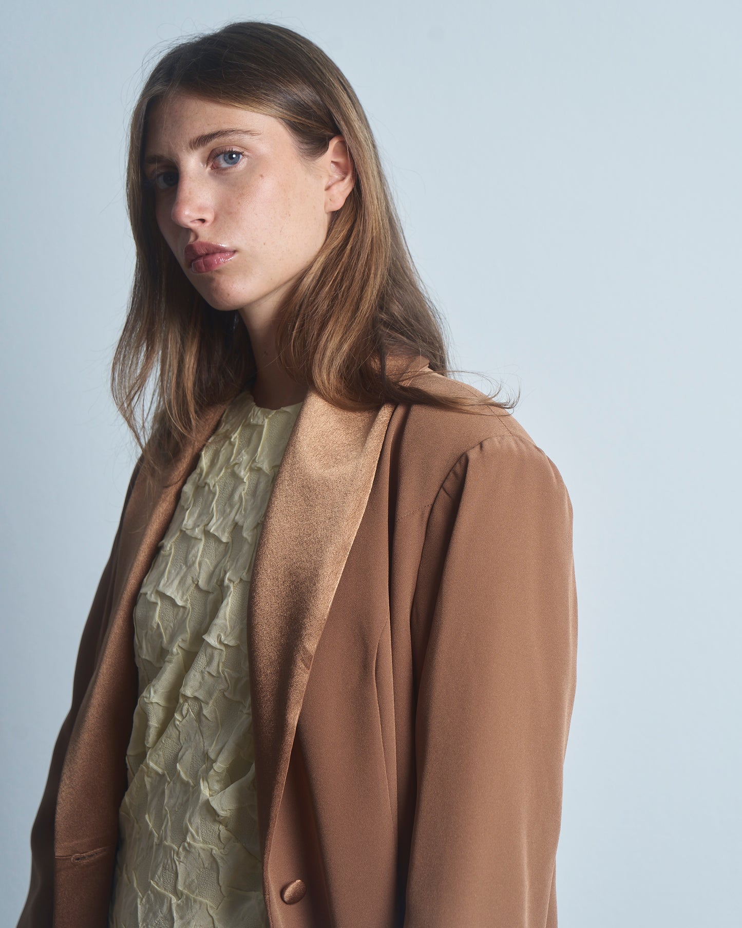 Cappotto leggero con collo a scialle, lungo