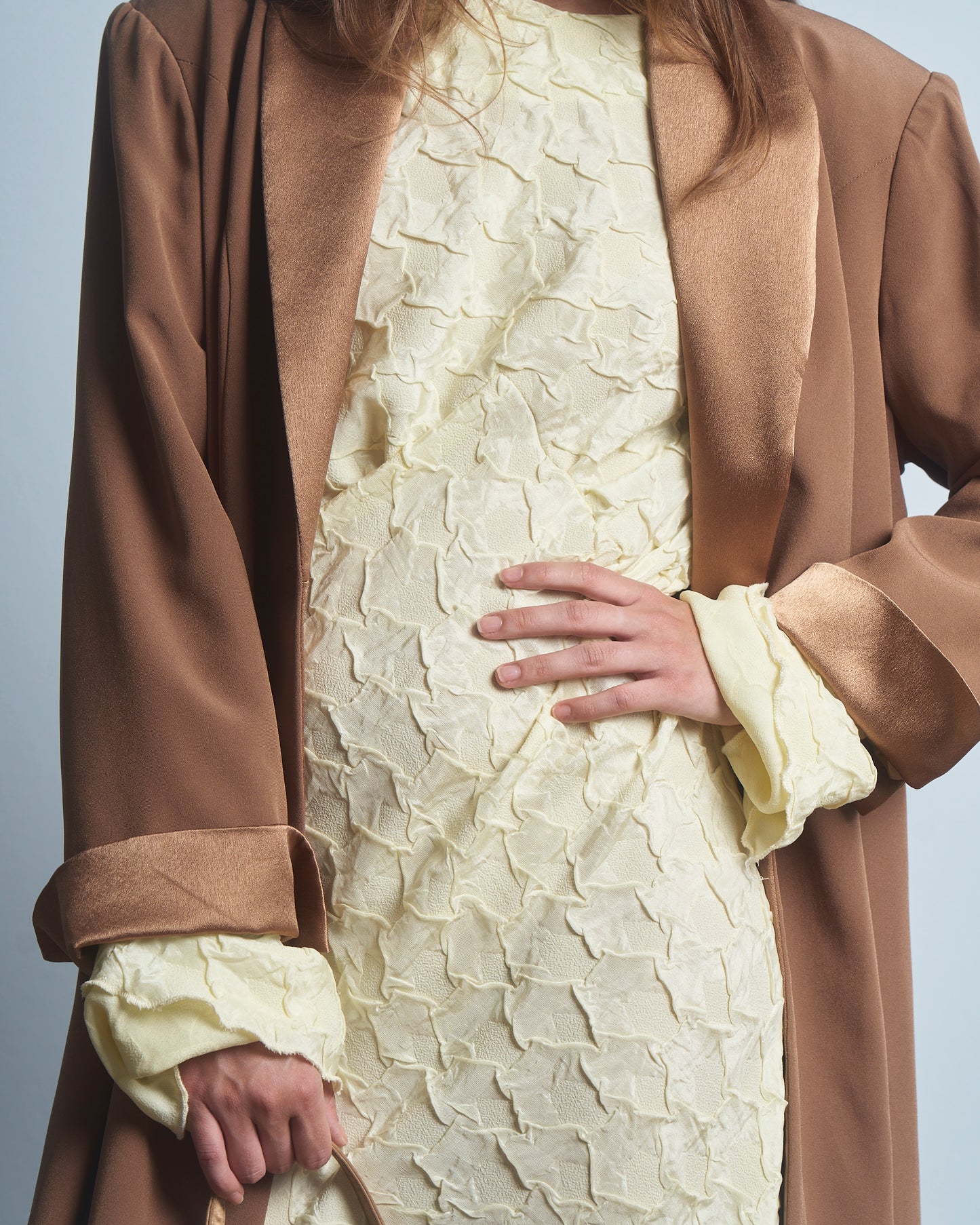 Cappotto leggero con collo a scialle, lungo