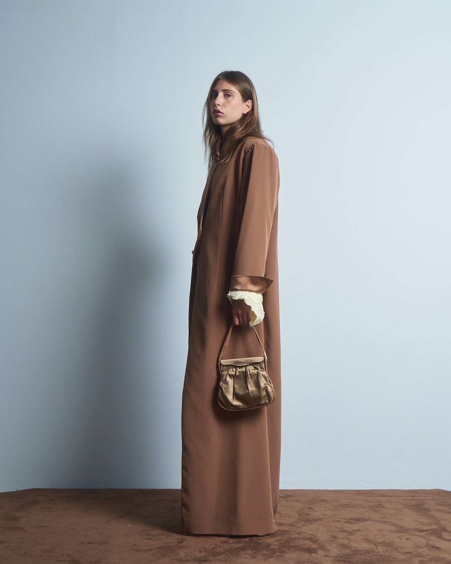 Cappotto leggero con collo a scialle, lungo