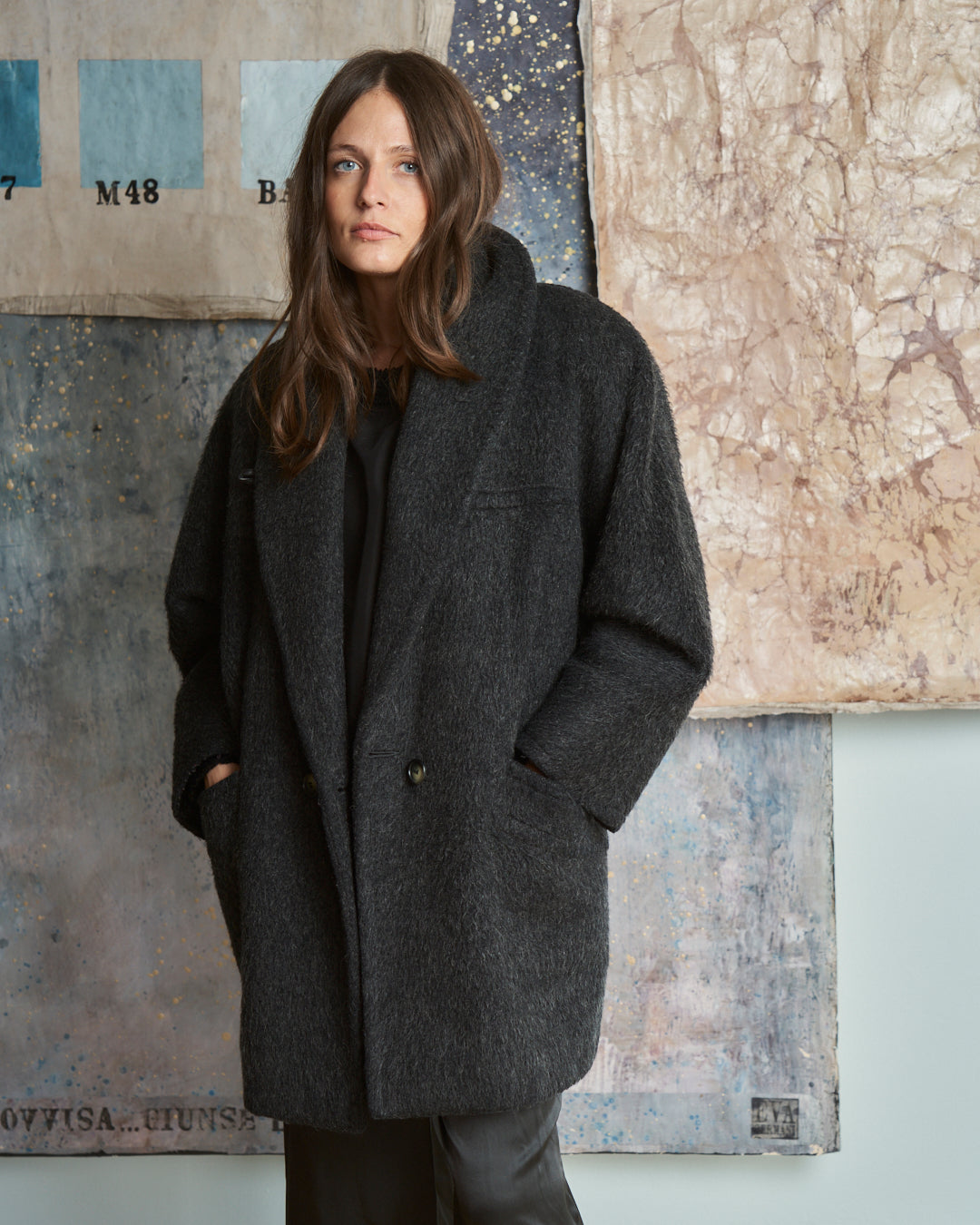Cappotto Marella corto in lana di LAMA e lana