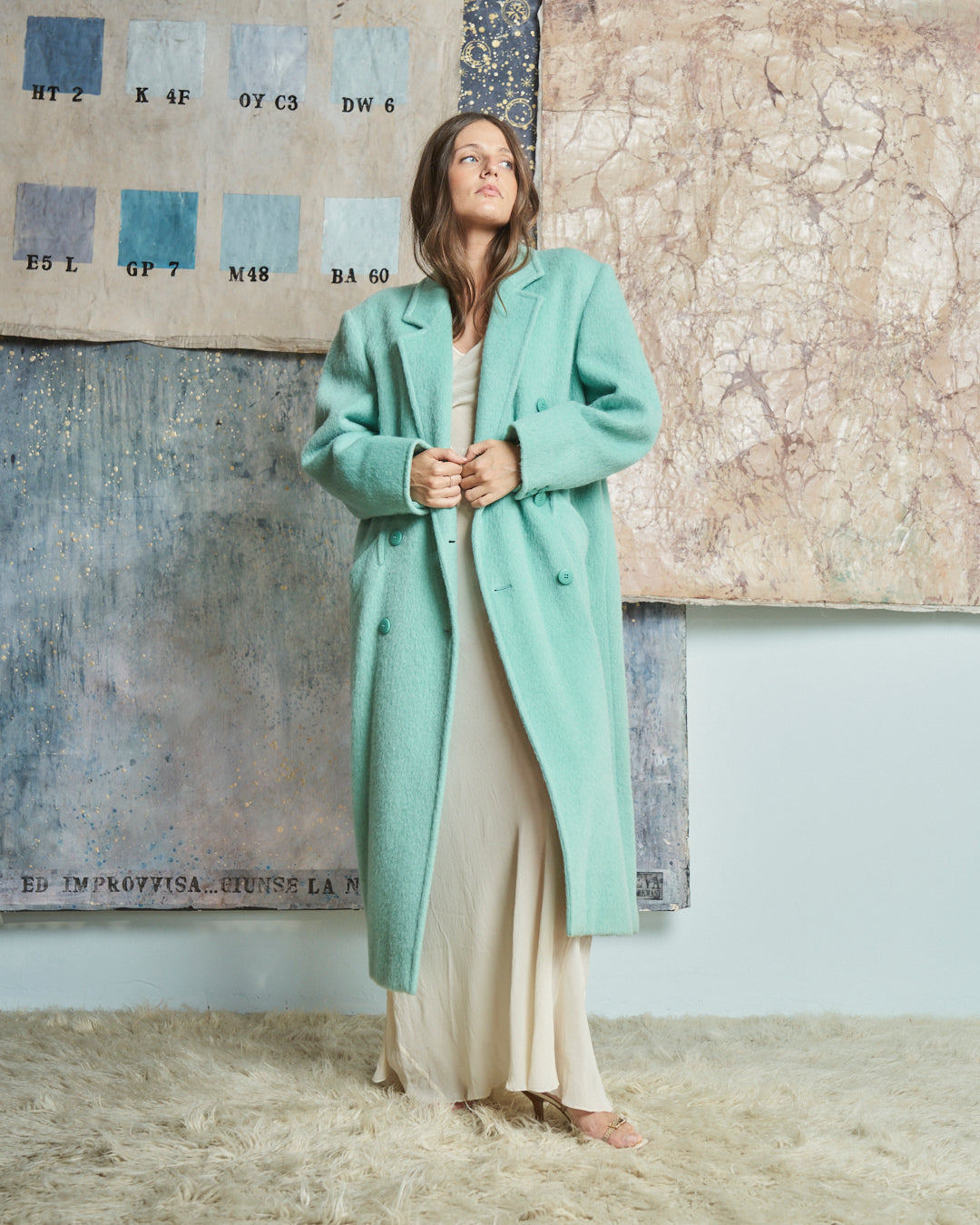 Cappotto Sportmax in pura lana Mohair lungo