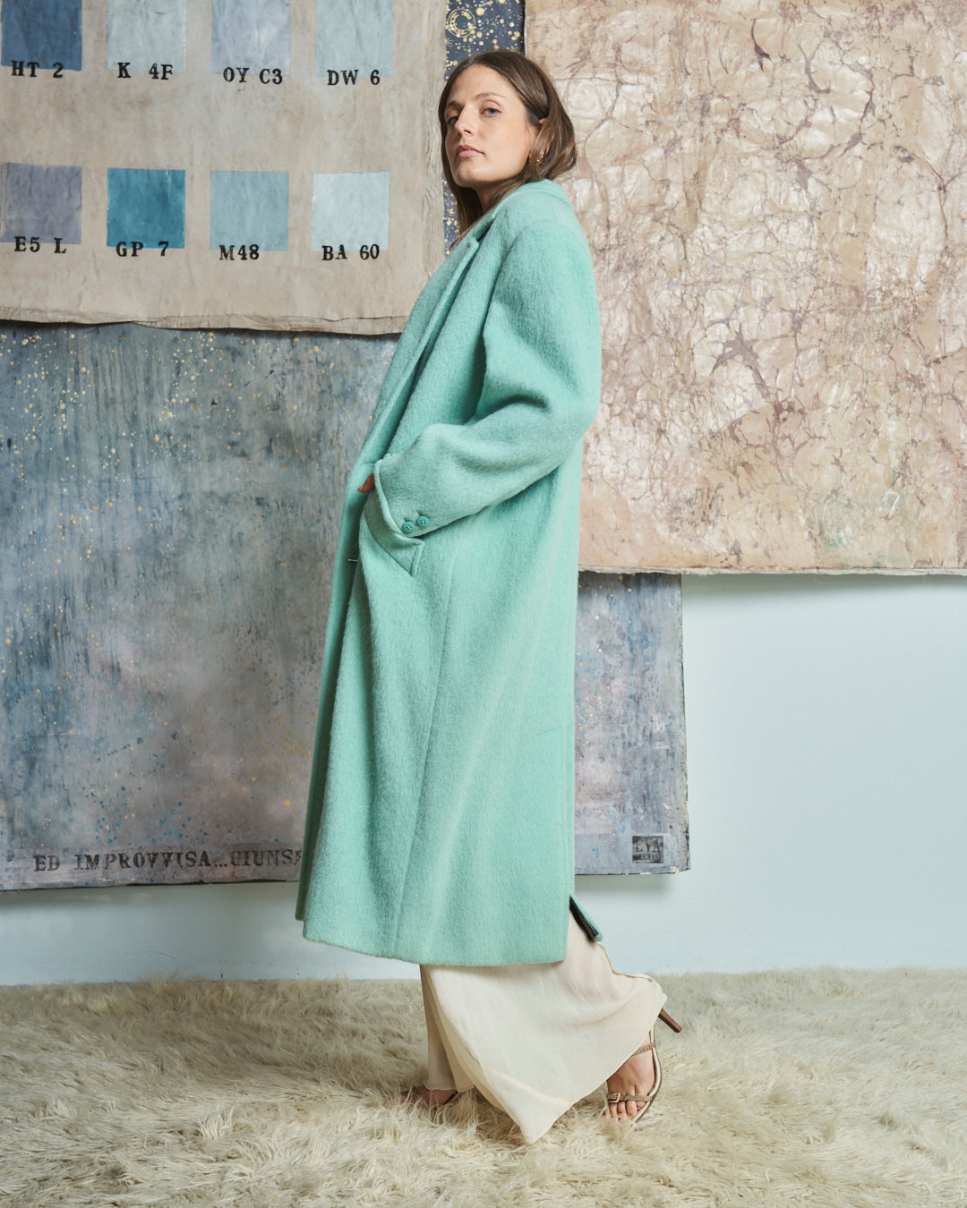 Cappotto Sportmax in pura lana Mohair lungo