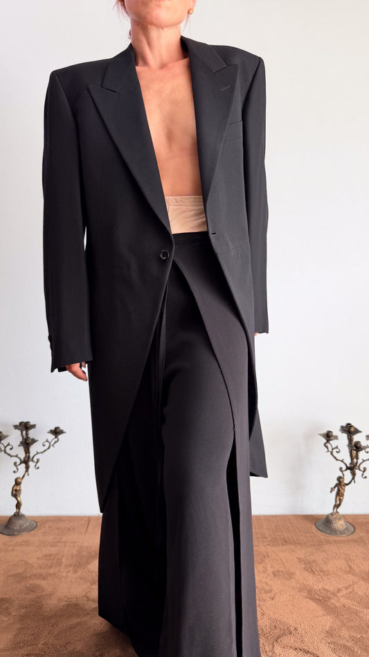 Giacca uomo tight anni 90 in lana nera