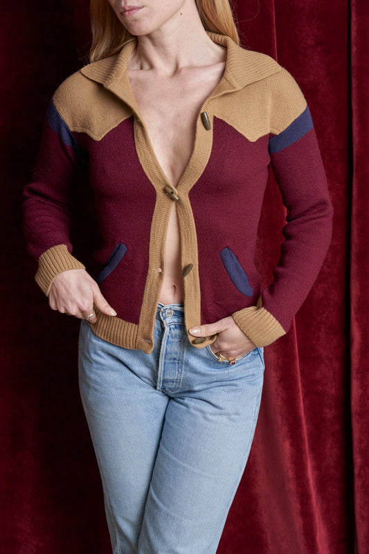 Cardigan YSL Yves Saint Laurent anni 70 western