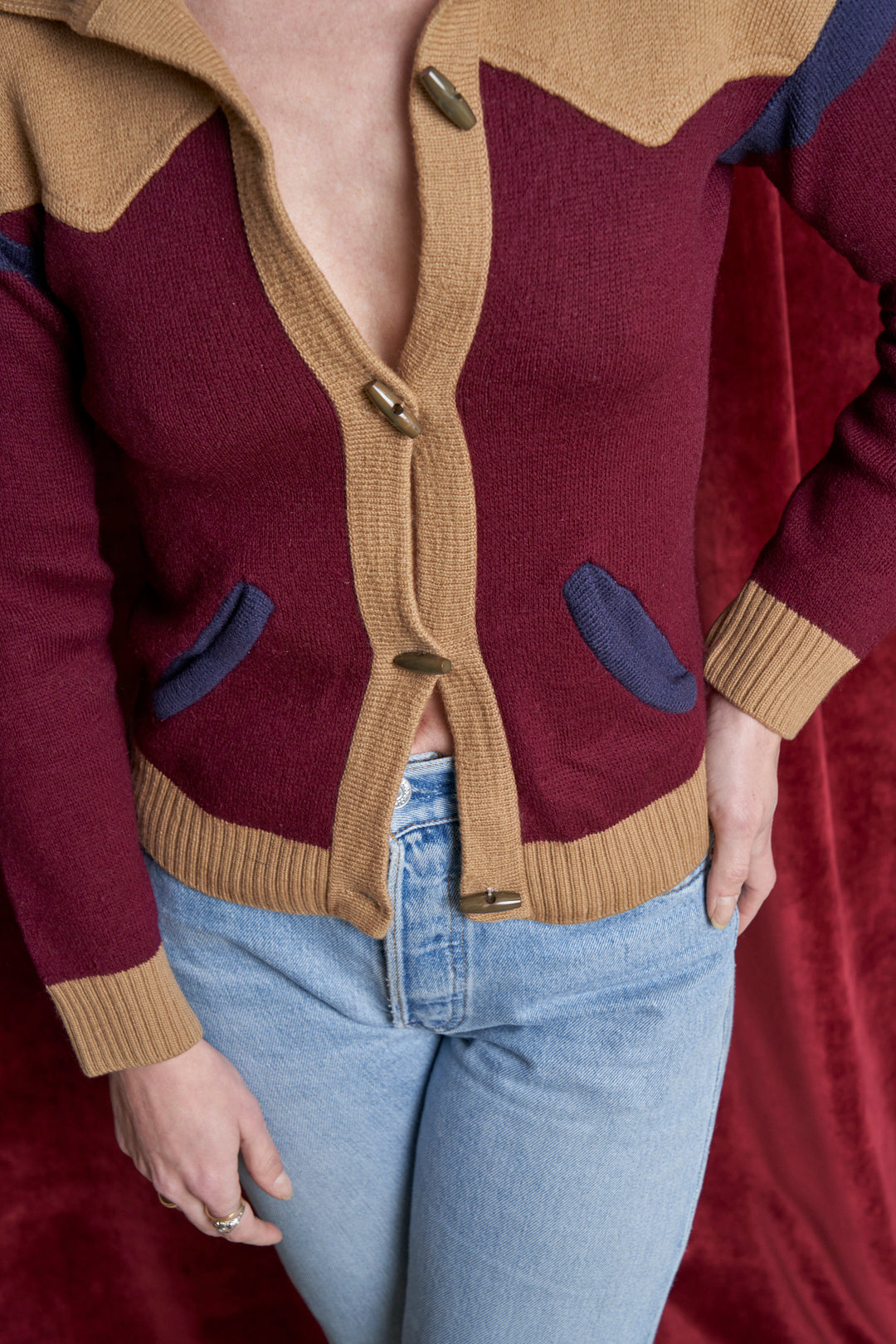 Cardigan YSL Yves Saint Laurent anni 70 western